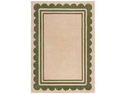 Ručně všívaný kusový koberec Lois Scallop Green (Rozměry koberců 120x170)