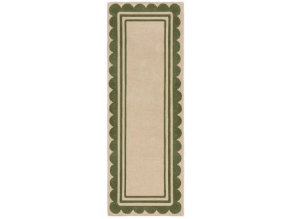 Ručně všívaný běhoun Lois Scallop Green (Rozměry koberců 80x230)