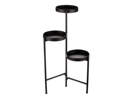 Stojan na květiny - 3 patrový, kovový (Barva Černá)