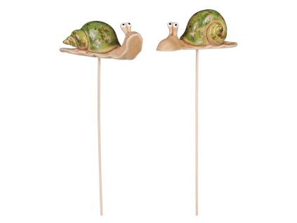 Šnek na špejli - keramika, mix 2 druhů, cena za 1 ks (Barva Zelená)