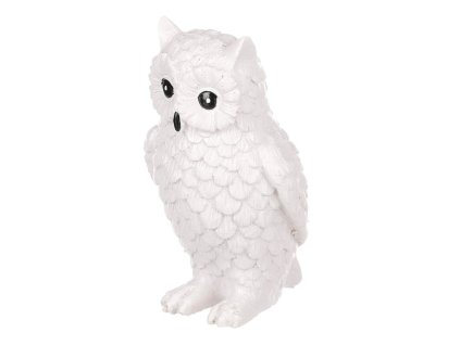 Sova - figurka z polyresinu, barva bílá (Barva Bílá)