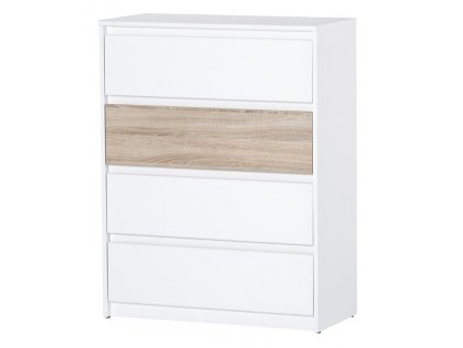 Moderní komoda 4S WENECJA v dub sonoma a bílé, LTD, 80x40x100 cm