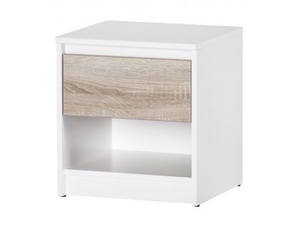 Kompaktní noční stolek WENECJA v dekoru dub sonoma s bílými prvky