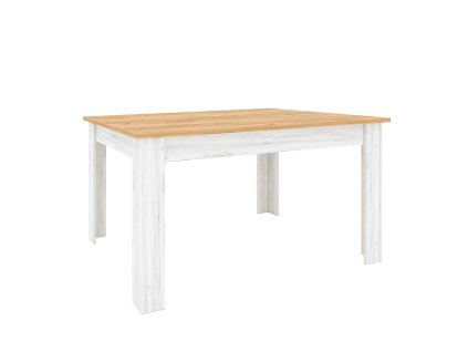 Jídelní stůl, rozkládací, dub craft zlatý/dub craft bílý, 135-184x86 cm, SUDBURY