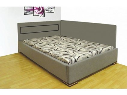 Postel MELISSA 140cm, s matrací, s roštem a s úložným prostorem (Varianta alova šedá/ vzor na matraci)