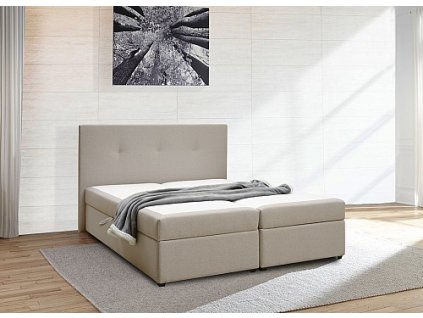 Postel JAZMIN 4 180cm, s matracemi, s roštem a s úložným prostorem (Varianta PW 11 světle šedá)
