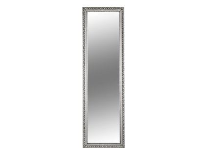 Zrcadlo, dřevěný rám stříbrné barvy, MALKIA TYP 5