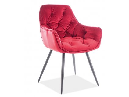 Jídelní čalouněná židle CHEERS velvet červená bordó/černá