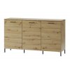 Komoda LUCAS 36 - dub artisan/černá mat, 3 dveře, moderní design