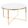 Konferenční stolek SALMA zlatý kov/ bílý mramor