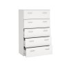 Bílá komoda Sid 5S s 5 zásuvkami, minimalistický design, FALCO