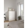 Bílá komoda Sid 5S s 5 zásuvkami, minimalistický design, FALCO