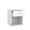 Bílý noční stolek Sid 1S s úložnou zásuvkou, moderní design FALCO