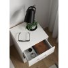 Bílý noční stolek Sid 1S s úložnou zásuvkou, moderní design FALCO