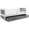 Dětská postel Riky 90x200 cm bílá/modrá s úložným prostorem FALCO