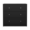 Černá komoda Myra 332, minimalistický design, 72x68x30 cm, ekologická