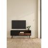 Stylový černý MAT TV stolek Rain FALCO s ořechovým dekorem 120 cm