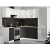 Rohová kuchyňská linka Astra bílá/grafit MAT, modulární, odolný MDF