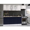 Kuchyňská linka Magda 240/180 bílá/tm.modrá MAT, modulární, kvalitní MDF