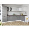 Rohová kuchyňská linka Simea bílá/popel MAT