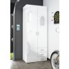 Bílá lesklá skříň Sid 2d3s, moderní design, univerzální montáž
