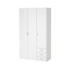 Bílá lesklá skříň Sid 3d3s s 3 dveřmi a 3 zásuvkami, moderní design