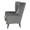 Komfortní světle šedé křeslo ušák RODEZA s oděruodolným potahem