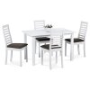 Jídelní set s 4 židlemi, 120x75x75cm, masiv AUT-4000 WT (Barva Bílá)