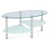 Konferenční stolek, čiré sklo / mléčné sklo / leštěný nerez