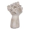 Obal na květiny - tvar hlavy, beton, šedý (Barva Šedá)