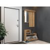 Praktická předsíňová stěna Jantar 180x85 cm, dub artisan s policemi a zrcadlem