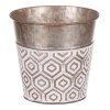 Obal kovový - kulatý, vysoký, s ornamenty, bílo-měděný (Barva Měděná)