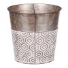 Obal kovový - kulatý, vysoký, s ornamenty, bílo-měděný (Barva Šedá)