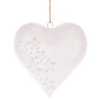 Srdce kovové - závěsná ozdoba, barva bílá-antik (Barva Bílá)
