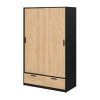 Skříň Lincoln 2D2S černý mat/jackson hickory, moderní design, ekologická výroba