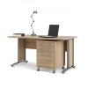 Ergonomický psací stůl Office 80400/35, dub sonoma, silver grey