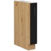 Praktická černá kuchyňská skříňka Molly 15 D CARGO BB s dubem artisan