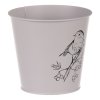 Obal kovový - motiv ptáčka, barva krémová (Barva Šedá)