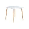 Bílý jídelní stůl 80x80 cm ONE s kovovou konstrukcí pro moderní interiéry