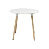 Bílý jídelní stůl průměr 80 cm, odolný MDF, moderní design