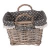 Košík, proutěná dekorace s látkou. (Barva Šedá)