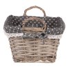 Košík, proutěná dekorace s látkou. (Barva Šedá)