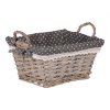 Košík, proutěná dekorace s látkou. (Barva Šedá)