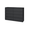 Černá komoda Malvína M8 140 s moderním designem a úložným prostorem