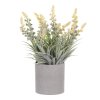 Vřes v šedém obalu - umělý, barva krémová (Barva Krémová)