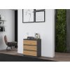 Komoda Malvína M3, 77cm, antracit/dub artisan, moderní design