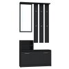 Praktická černá předsíňová stěna Jantar s zrcadlem a policemi 180x85 cm