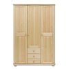 FS-101 šatní skříň 3-dvéřová (Barva bez moření borovice)