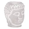 Buddha - betonová hlava, svícen, barva šedá (Barva Šedá)