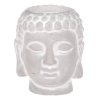 Buddha - betonová hlava, svícen, barva šedá (Barva Šedá)